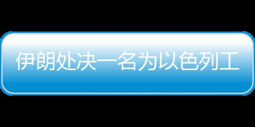 伊朗处决一名为以色列工作的间谍